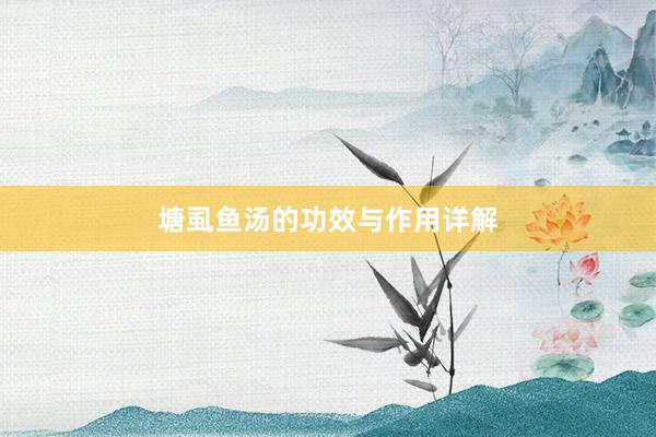 塘虱鱼汤的功效与作用详解